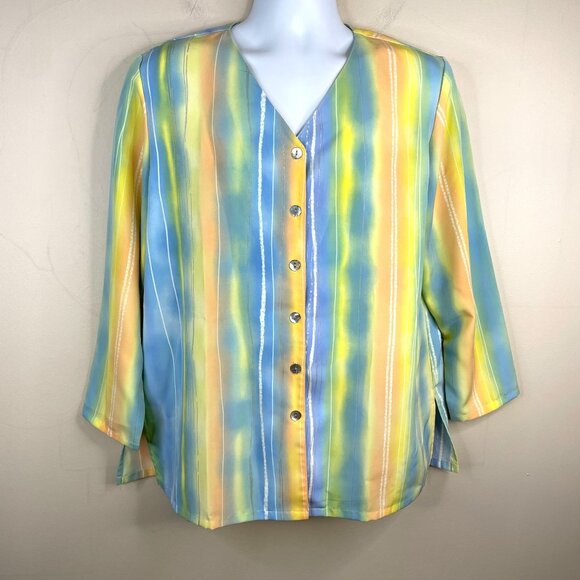 Vintage 60s 70s Vera Neumann Beachy Coastal Hippie Tunic Top Size XL Designer - Picture 1 of 11